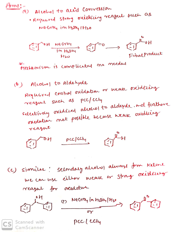 And Alcole such as 19) Alcohol to acid conversion • Requered strong onizlizing reagent Natron im hesay 1420 CNH Na croy .. me