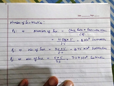 Number of in treation P3: > Number of Ind. = Clock hat * Executin time - 8x10 instreechin = 4 Gtx 5 23 No. of Int. - 3.5x5 bi