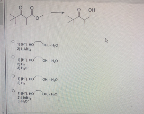 ОН 1) [н]), но 2) LiAIH, он, - H,0 он, - H,0 1) [н], но 2) Н, 3) НО* 1) [н], но 2) H2 он, -но он, -н,0 1) [н], но 2) LiAI