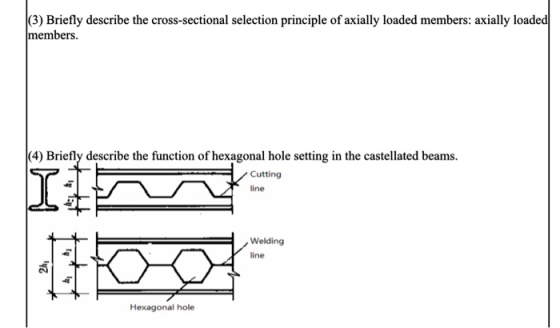 |(3) Briefly describe the cross-sectional selection principle of axially loaded members: axially loaded members. (4) Briefly