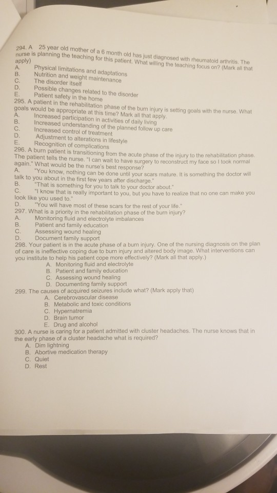 D. 04 A 25 year old mother of a 6 month old has just diagnosed with rheumatoid arthritis. The nurse is planning the teaching