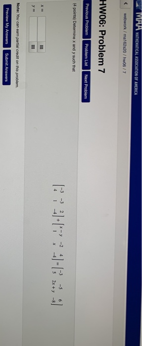 VAA MATHEMATICAL ASSOCIATION OF AMERICA < webwork/ma16220 / w06/7 HW06: Problem 7 Previous Problem Problem List Next Problem