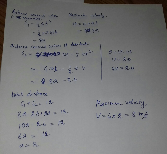 dishnes when S, - tat レ btrs drshnce Maximun veloc