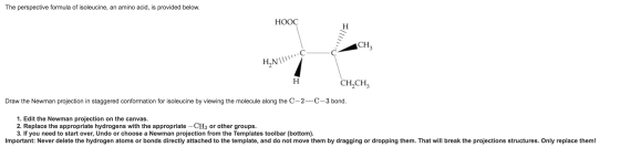 The perspective formula of isoleucine, an amino ac