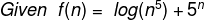 Given f(nlog(n) 5