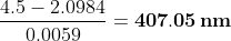 4.5 2.0984 407.05 nm 0.0059