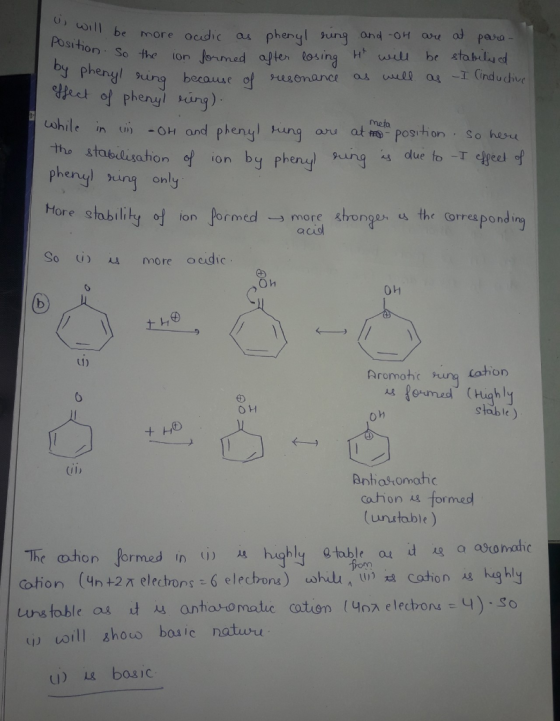 us will be more position. So the by phenyl ring because of meta I be more occdic as phenyl ring and -OH are at para- on. So