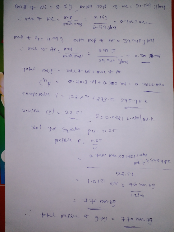 mass of me=8 169 Molat mass at me 20.179 gime ... mde of Ne 8169 map mole moy ay043 mde 20.179 gima mes t Ar= 11.999, meker m
