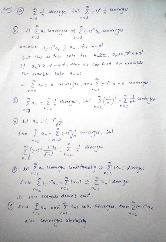 dola i i diverges, but 8-13 I converges n2 6 1 Žan convergu =) Ē 13 am converges n2 - 2 for nEN can find because But this i