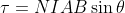 \tau =NIAB\sin\theta