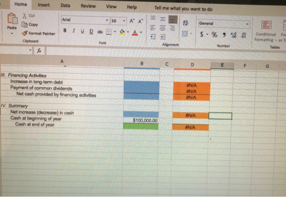 Home Insert Data Review View Help Tell me what you want to do Arial - 10AA BI U Dab LG Copy 3 Format Painter Clipboard Paste