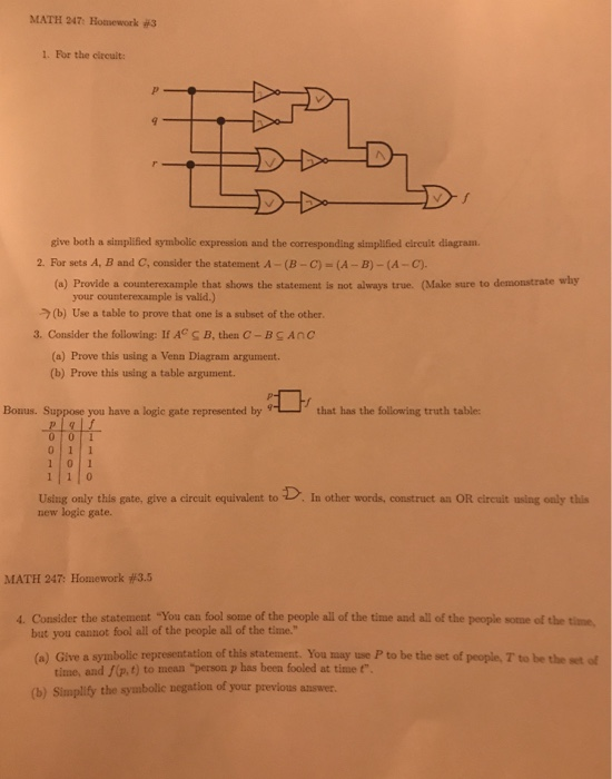 MATH 247: Homework 3 1. For the circuit: VS give both a simplified symbolic expression and the corresponding simplified elecu