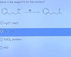 What is the reagent N for this reaction? N H90/Naci оа са SOCl2, pyridine HCI
