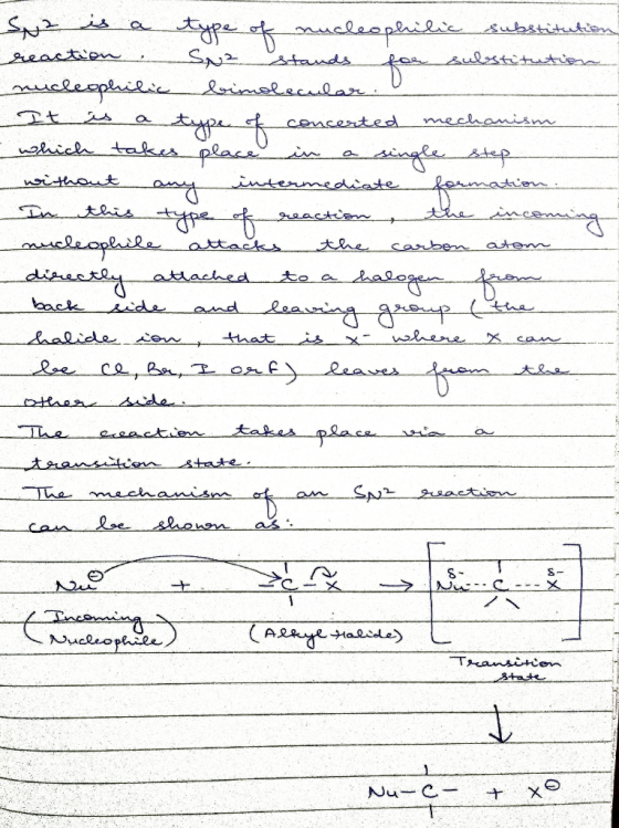 SN² is a type of nucleophilic substitution reaction SN² stands for substitution nucleophilic bimolecular It is a type of conc
