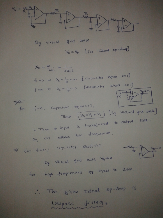 Ve for oCapacitor open CeT, 4 h en @input is transferred to output sau So CKT altows low repueniet Side、 Jor high fresuencies