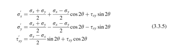 70x + 5% cos 20 + Txy sin 20 6x + yox – Ocos 20 – Txy sin 20 22 C, FOX sin 20+ Try cos 20 (3.3.5)