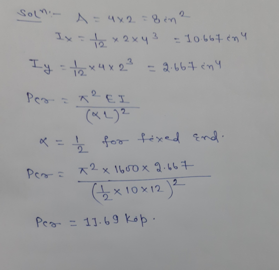 Solni - A-4x2 = 8 in 2 1 - 2x43 - 10,64 сч тух4x - 64 сч Perat²EI («L) 2 and x=b for fixed Рc. к2 x 1600 x x 10 12 ) - Рce -