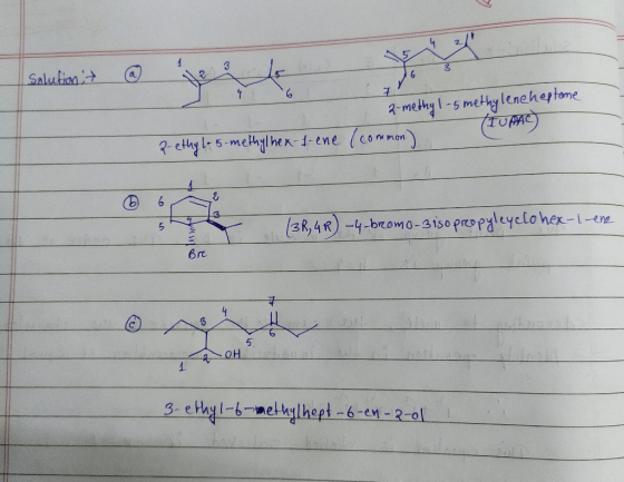 4 3 Salution 7 2-methy 1-5 methyleneheplome TUPAE -ethy 5-metylheK-1- ene (common 3R, 4R)-4-bromo-3is0 propyleyclo hex-L-ene
