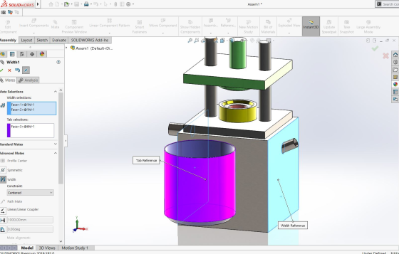 3S SOLIDWORKS Assem1 * > Search Cor Insert Components Mate Linear Component Pattern Assemb... Referenc... Edit Component Comp