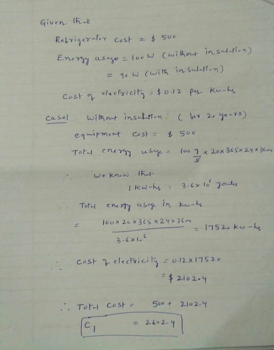 Given Iht 5 O D Cost a To cne Tot. 2102 -26o2.4