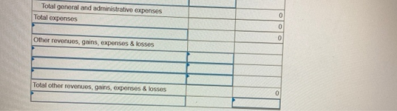 Total general and administrative expenses Total expenses Other revenues, gains, expenses & losses Total other revenues, gains
