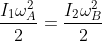 \frac{I_1\omega_A^2}{2}=\frac{I_2\omega_B^2}{2}
