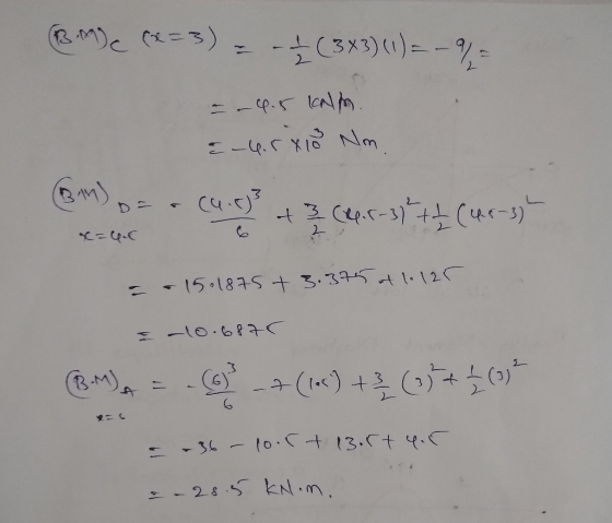 B.Mgc fx=3) = (3x3)(1)-9 - -4.5 Cam. =-4.5X10 Nm (40+3 (40--3774046-5) x= 4.0 = - 15.1875 + 3.375 at 1.125 = -10.6875 (BM) =(