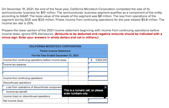 On December 31, 2021, the end of the fiscal year, California Microtech Corporation completed the sale of its semiconductor bu
