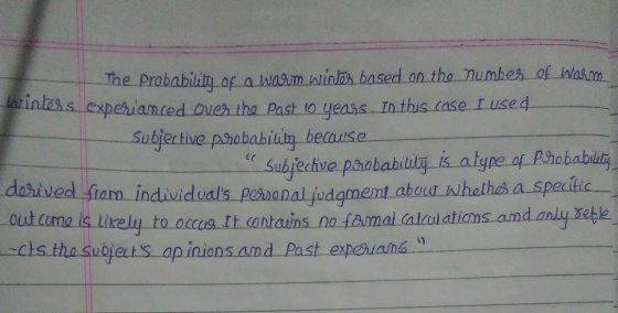 The probabildity of a Iwam ilis, based on tha numbeh of waesm Loves tha Past to yeass In this case I used Subjer tive phababilln berause (e Sublechive daived fiam indvidvals Posonal judgmemt about whothes a specic -cis tha subjets ap inions amd Past experianá is Like