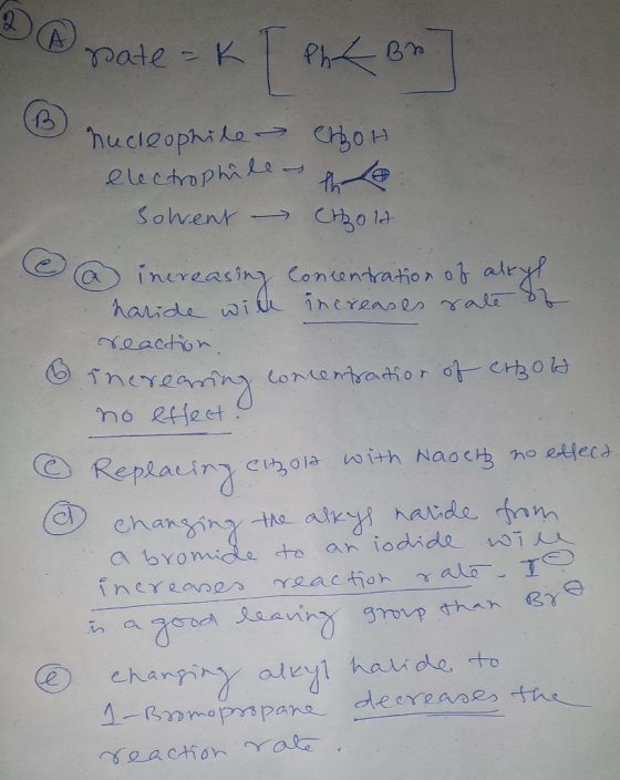 2 pate - KT Phc Bn / nucleophile enot electrophile - the Solent - Cold election a increasing Concentration of alkyl haride wi