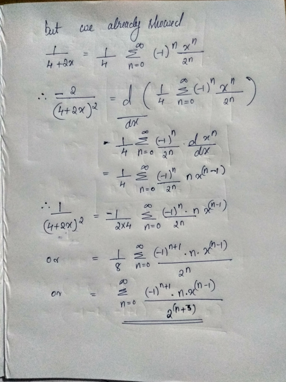 but we already showed n = 0 n =0 + cy) nakane) n=0 20 2x4 n=0 an or - 1 ) A. n. 36-1) & n=0 an on 2 (-1)+n.gen-1) n = 0 -1