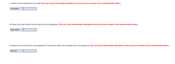c. What is the tax benefit from the sale? (Do not round intermediate calculations and round your answer to the nearest whole