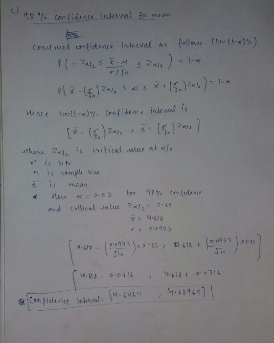 c. q呂/. confidence-fala val for me an inluval follows (lot (1-*)%) as Crnsttuctuonfidante 5 rn Tn 12/ Tn whehl z.½ įs critical value at is sb n is samph x: mean on d Critical value l233 니,618 JTo 441 》 .0.0716 y,b131 0.0716 ,