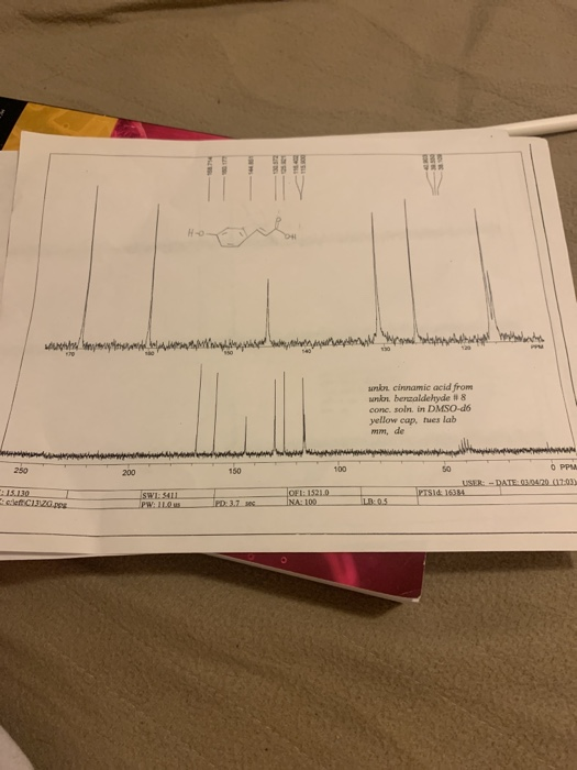 BE unkciamie acid from heraldehyde #18 consoln in DMSO-d6 yellow cap, hues lab mm, de OPPM 2002 USER - DATE FTS16314 SWL 5411