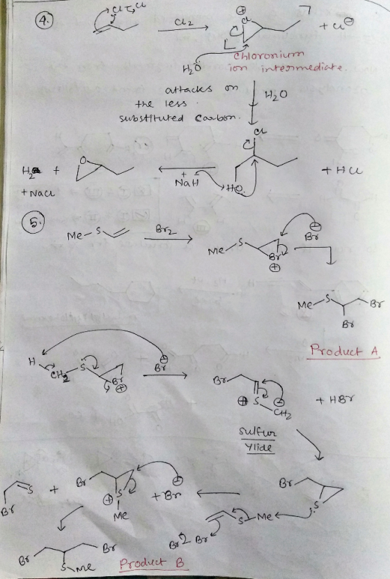 cz tul H Chloronium ion intermediate. attacks on the less substituted carbon. 14.0 Het THU + = NaH + Nace Me su Me-se BY 67 P