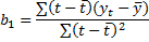 b, : Σt – t) - y) Σ(t −t)2