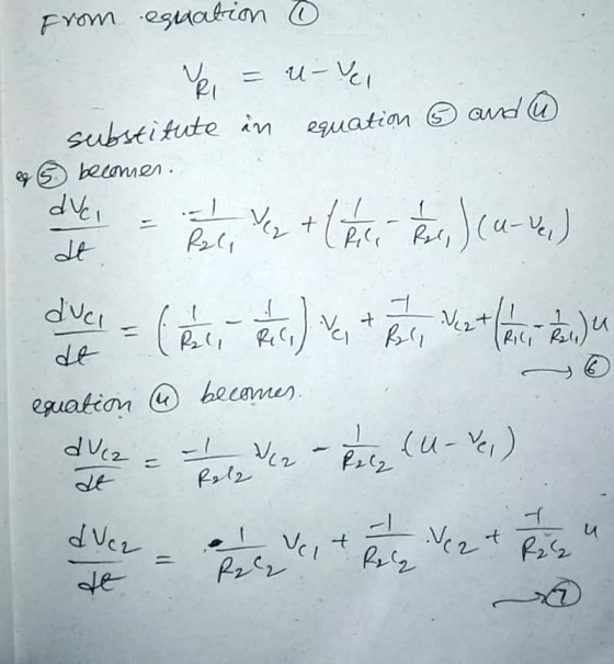 from egnation o Yei = U-Yel substitute in equation ® and ☺ eg a becomes. de del = 2 l ver there ) ca-ve) dvere (fici ha ) *,