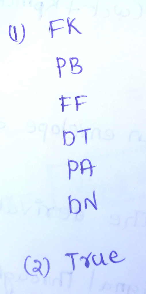 PB pA a) True