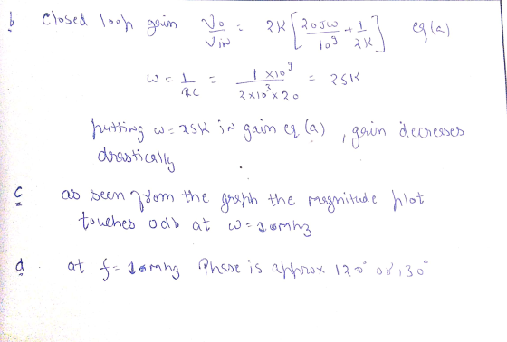! closed looh gain vo 2x [ 2010 ] ogla vin = 1 x)o xiog 3 2x10x2 RSK grin decreases putting W = ask in gain er. (a) drastical