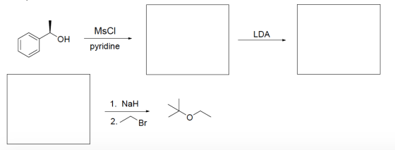 MsCI LDA ОН pyridine 1. Nah 2. Br