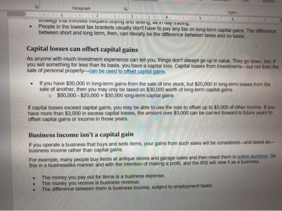 Subtitle 5.- Paragraph Styles 2 3 Sudiegy und MVIVUS lequent buying and seg, as I way doing. People in the lowest tax bracket