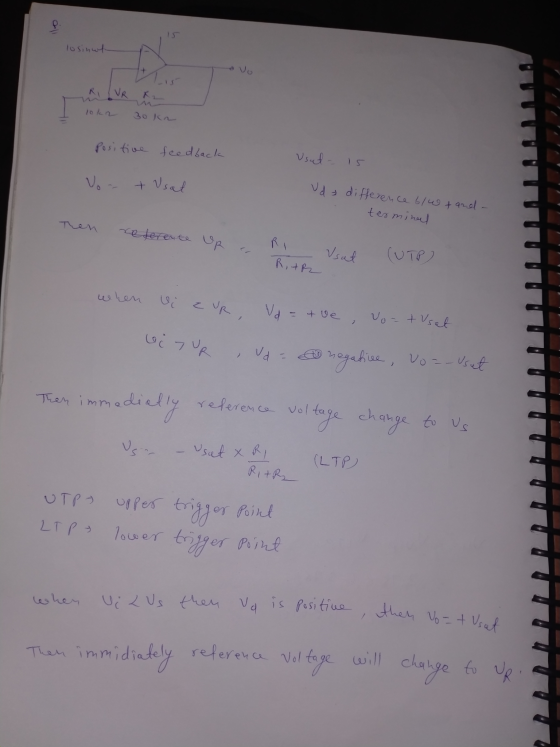 15 losinut avo loka 30 kn Ud difference blu tanda terminal referente UR Vsat Ui < Us then Va is positive, then Vo=+ Usat List