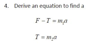 4. Derive an equation to find a
