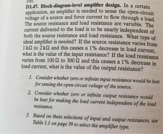 Block-diagram-level amplifier design. In a certain