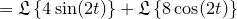 \small =\frak L \left \{4\sin(2t) \right \}+\frak L \left \{8\cos(2t) \right \}
