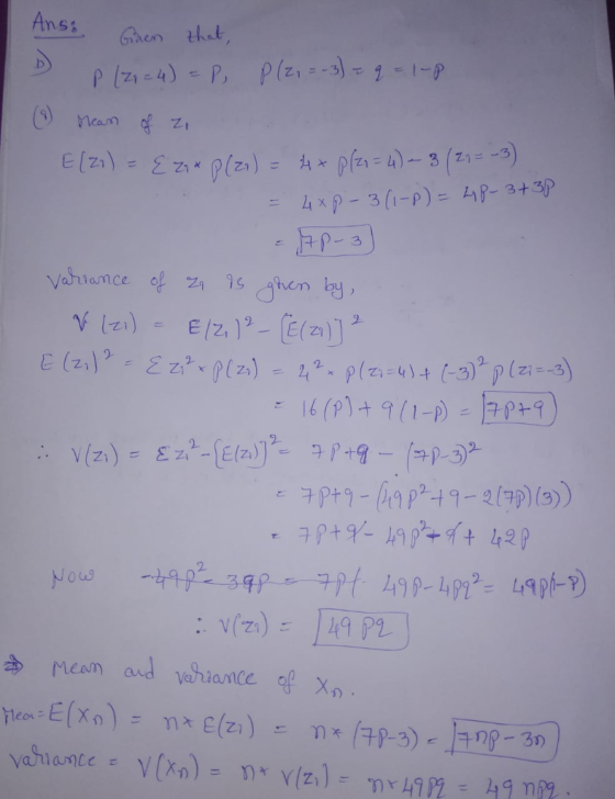 Ans: nean z) = 2