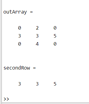 outArray II 2 3 3 5 4 secondRow 3 35