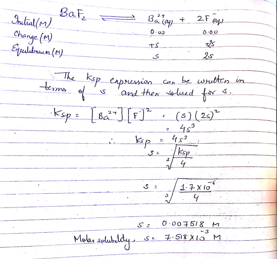 - Bat Initial(m) Change (M) Equilibruine on (M) Balag + 2F (as) 0.00_ 0.080 TS ------------ 5: +25 25 terms Ksp expression ca