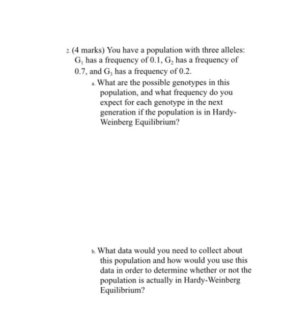 You have a population with three alleles: G_1, has