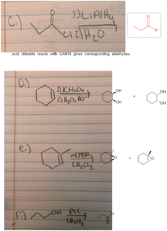 acid chloride reacts with LIAIH4 gives corresponding aldehydes OH OH он OH он L.